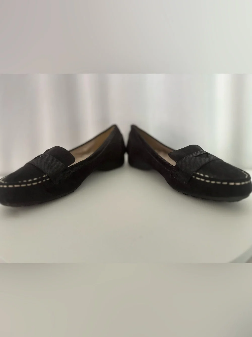 Unbranded Women’s Size 9W Black Faux-Suede Loafer Flats (SH109)